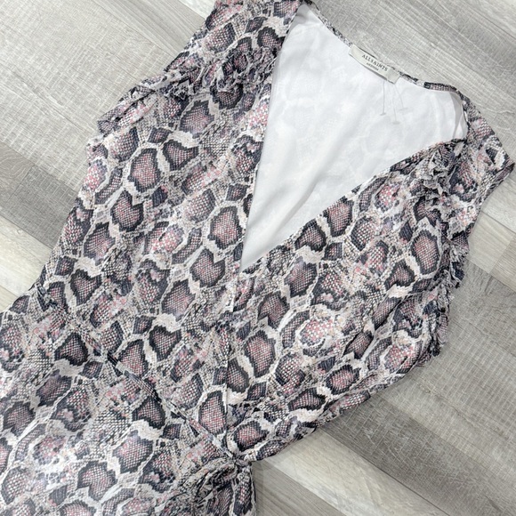 All Saints snakeskin print wrap dress ❤️ - Picture 5 of 9